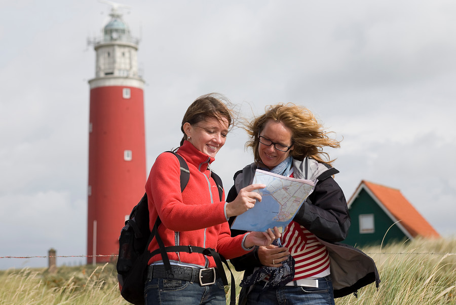 Texel, vuurtoren. wandelen en fietsen in Noord-Holland.
